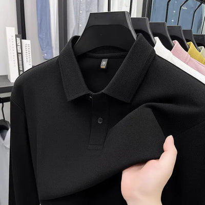 Mercerized Cotton Long-sleeved Polo Shirt Men's Spring And Autumn Casual Clothing. null