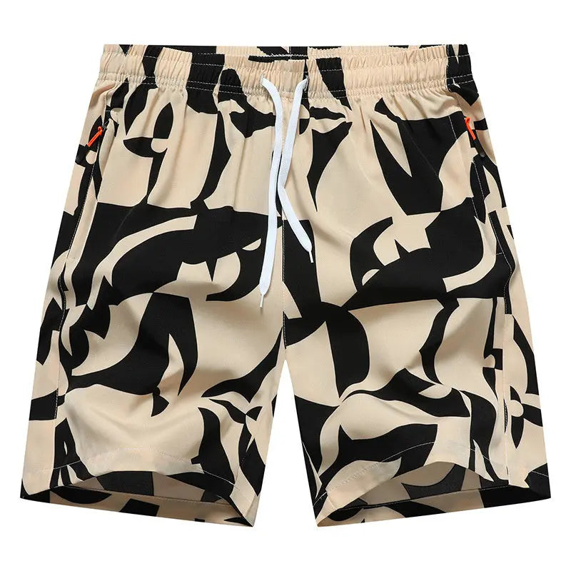 Casual Loose Pattern Cropped Elastic Waist Breathable Beach Pants null