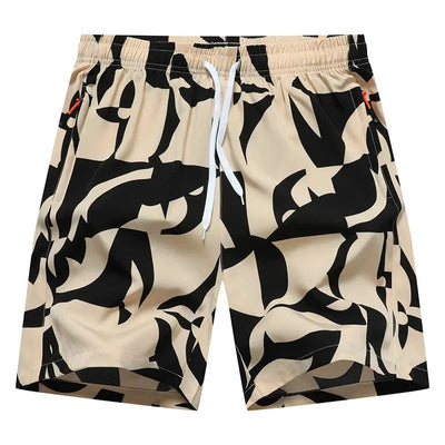 Casual Loose Pattern Cropped Elastic Waist Breathable Beach Pants null