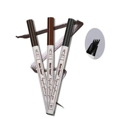 Waterproof Natural Eyebrow Pen Four-claw Eye Brow Tint Fork Tip Eyebrow Tattoo Pencil null