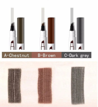 Waterproof Natural Eyebrow Pen Four-claw Eye Brow Tint Fork Tip Eyebrow Tattoo Pencil null