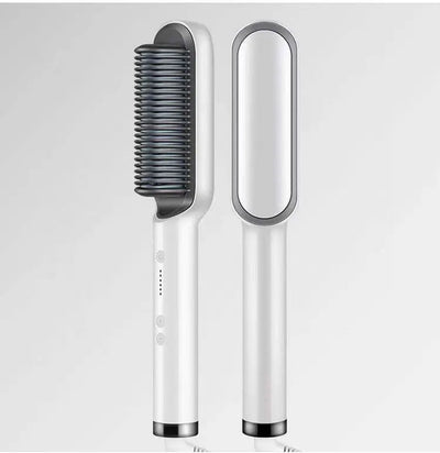 New 2 In 1 Hair Straightener Hot Comb Negative Ion Curling Tong Dual-purpose Electric Hair Brush null