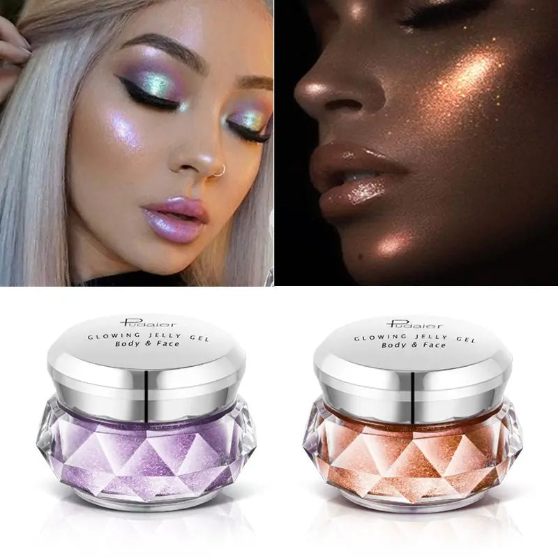 Face Highlighter Jelly Gel Mermaid Eyeshadow Glow Body Glitter Festival Makeup null