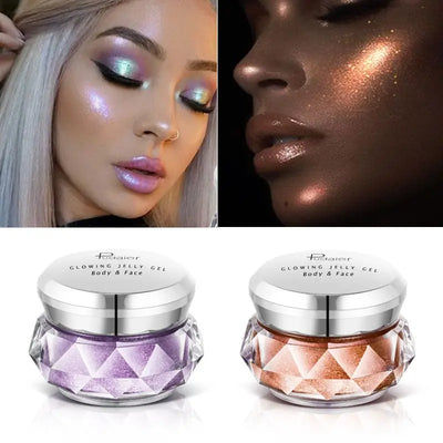 Face Highlighter Jelly Gel Mermaid Eyeshadow Glow Body Glitter Festival Makeup null