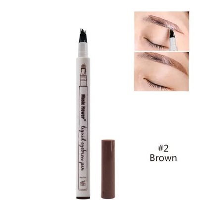 Waterproof Natural Eyebrow Pen Four-claw Eye Brow Tint Fork Tip Eyebrow Tattoo Pencil null