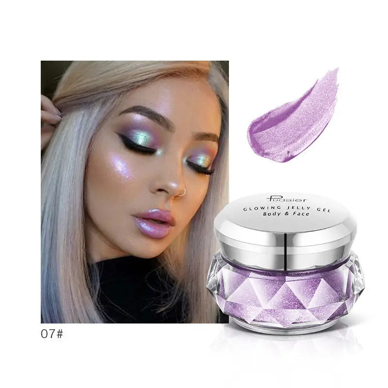 Face Highlighter Jelly Gel Mermaid Eyeshadow Glow Body Glitter Festival Makeup null