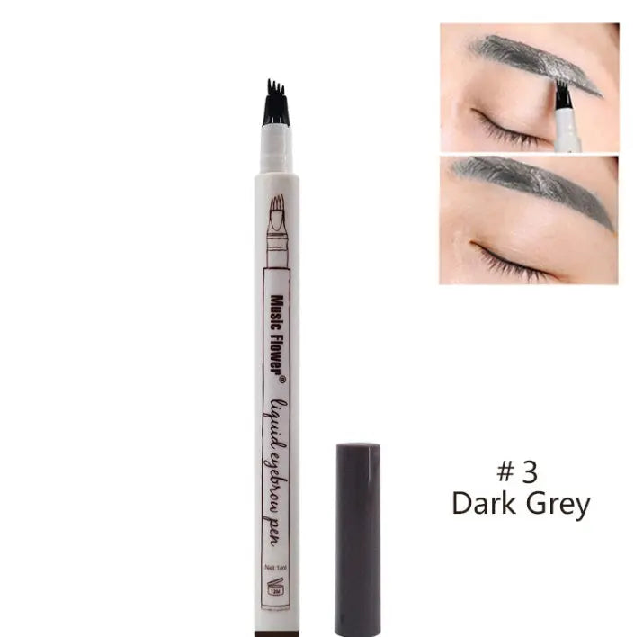 Waterproof Natural Eyebrow Pen Four-claw Eye Brow Tint Fork Tip Eyebrow Tattoo Pencil null