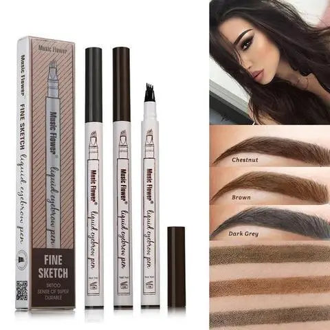Waterproof Natural Eyebrow Pen Four-claw Eye Brow Tint Fork Tip Eyebrow Tattoo Pencil null