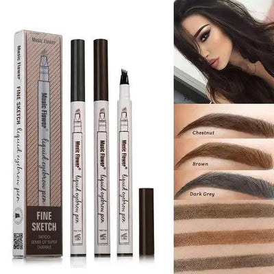 Waterproof Natural Eyebrow Pen Four-claw Eye Brow Tint Fork Tip Eyebrow Tattoo Pencil null