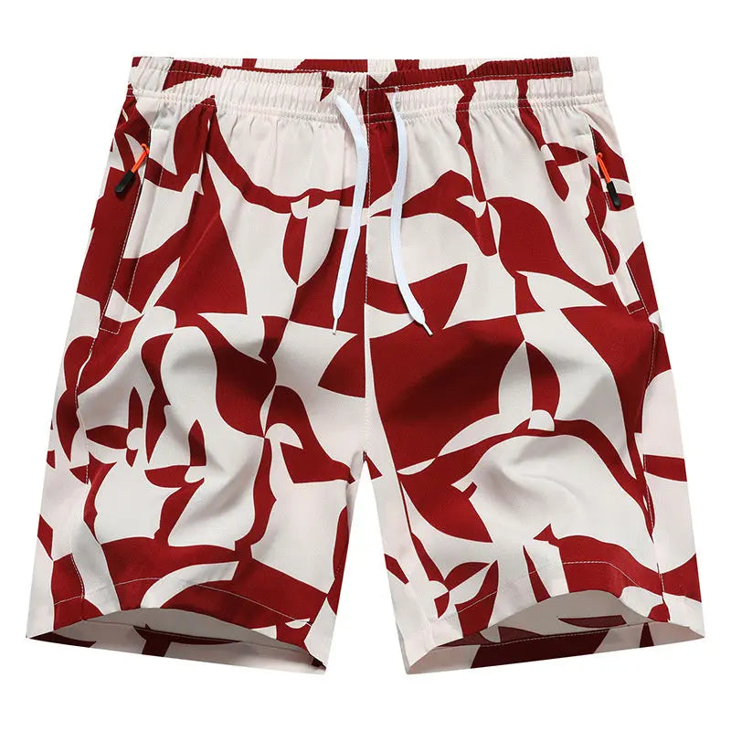 Casual Loose Pattern Cropped Elastic Waist Breathable Beach Pants null