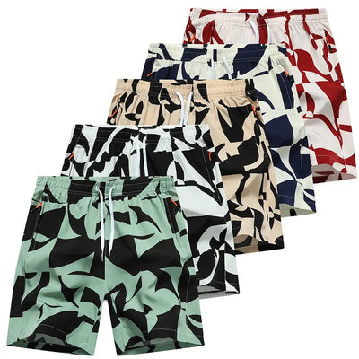 Casual Loose Pattern Cropped Elastic Waist Breathable Beach Pants null