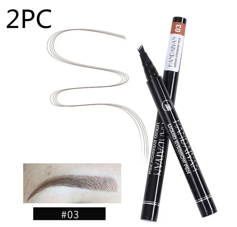 Microblading Eyebrow Pencil Waterproof Fork Tip Tattoo Pen Tinted Fine Sketch.