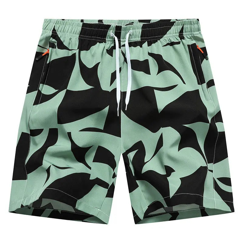 Casual Loose Pattern Cropped Elastic Waist Breathable Beach Pants null