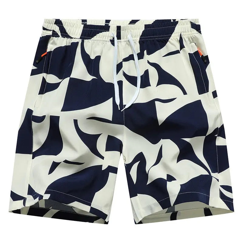 Casual Loose Pattern Cropped Elastic Waist Breathable Beach Pants null