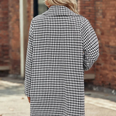 Elegant Suit Collar Long Hidden Hook Wool Coat Women null